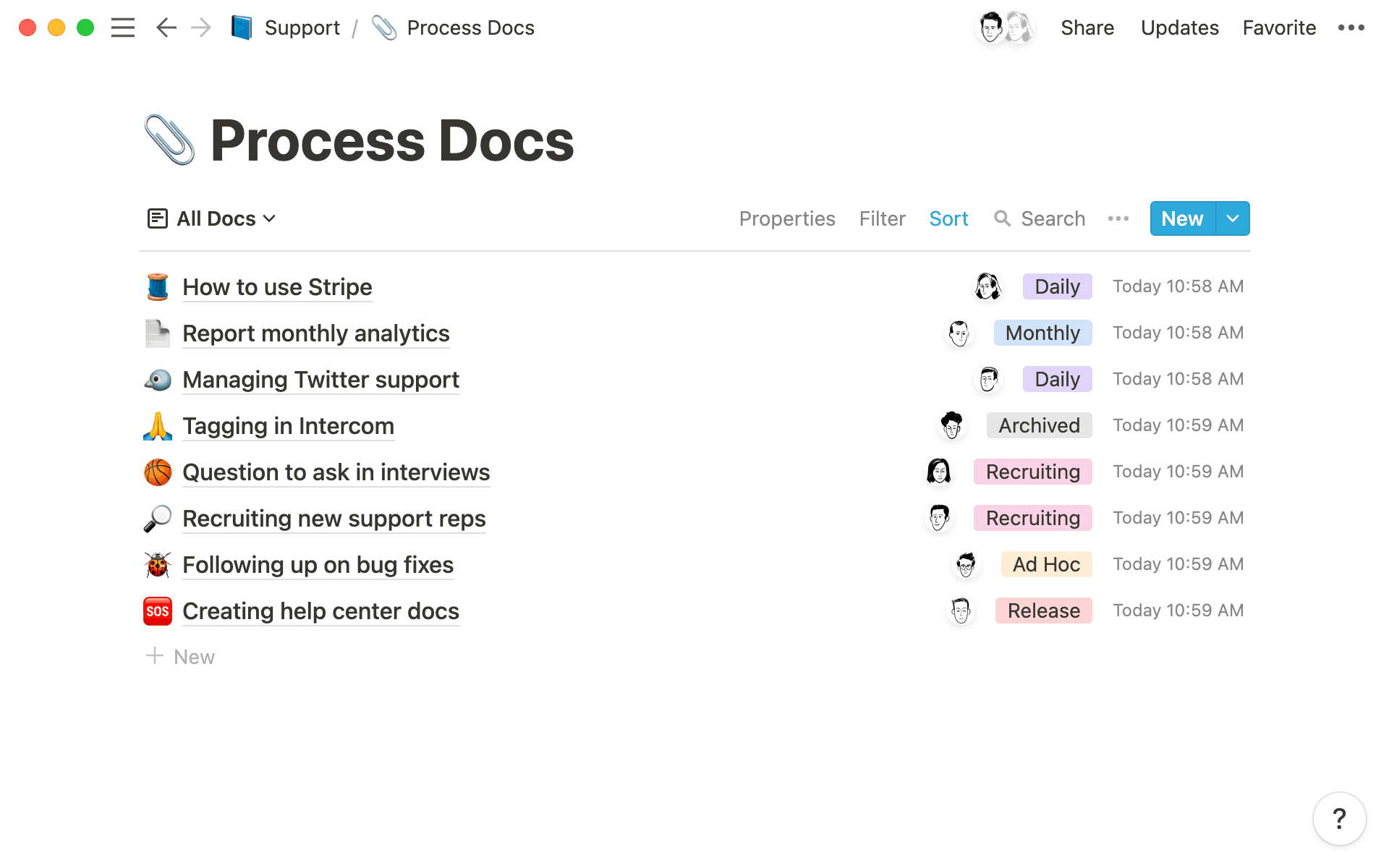 Knowledge transfer - process docs